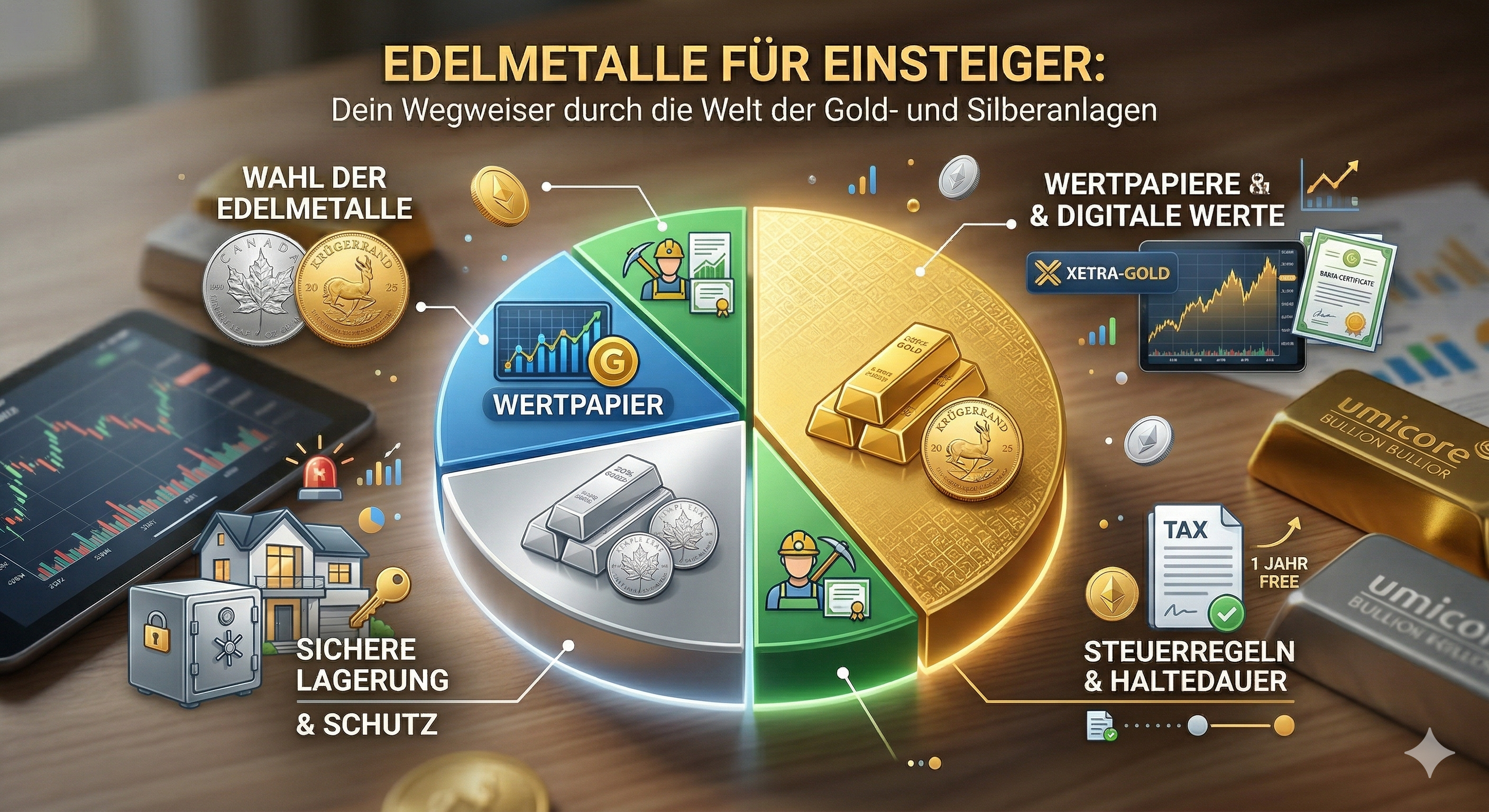 Edelmetalle für Einsteiger: Dein Wegweiser durch die Welt der Gold- und Silberanlagen