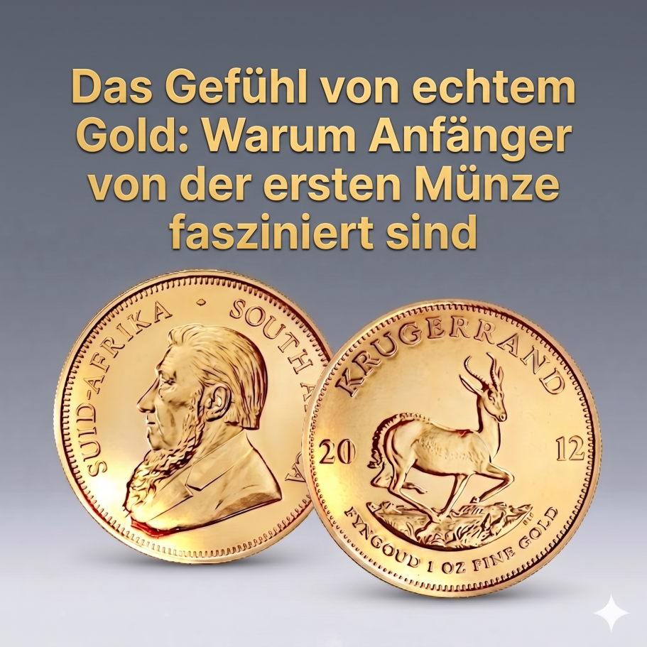 Lektion 51. Zwei Goldmünzen mit Text über das Interesse von Anfängern am Münzsammeln.
