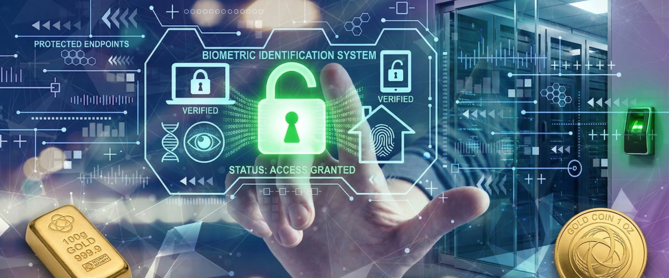 Ein digitales Schloss wird von einer Hand berührt, um Sicherheit und Technologie darzustellen.