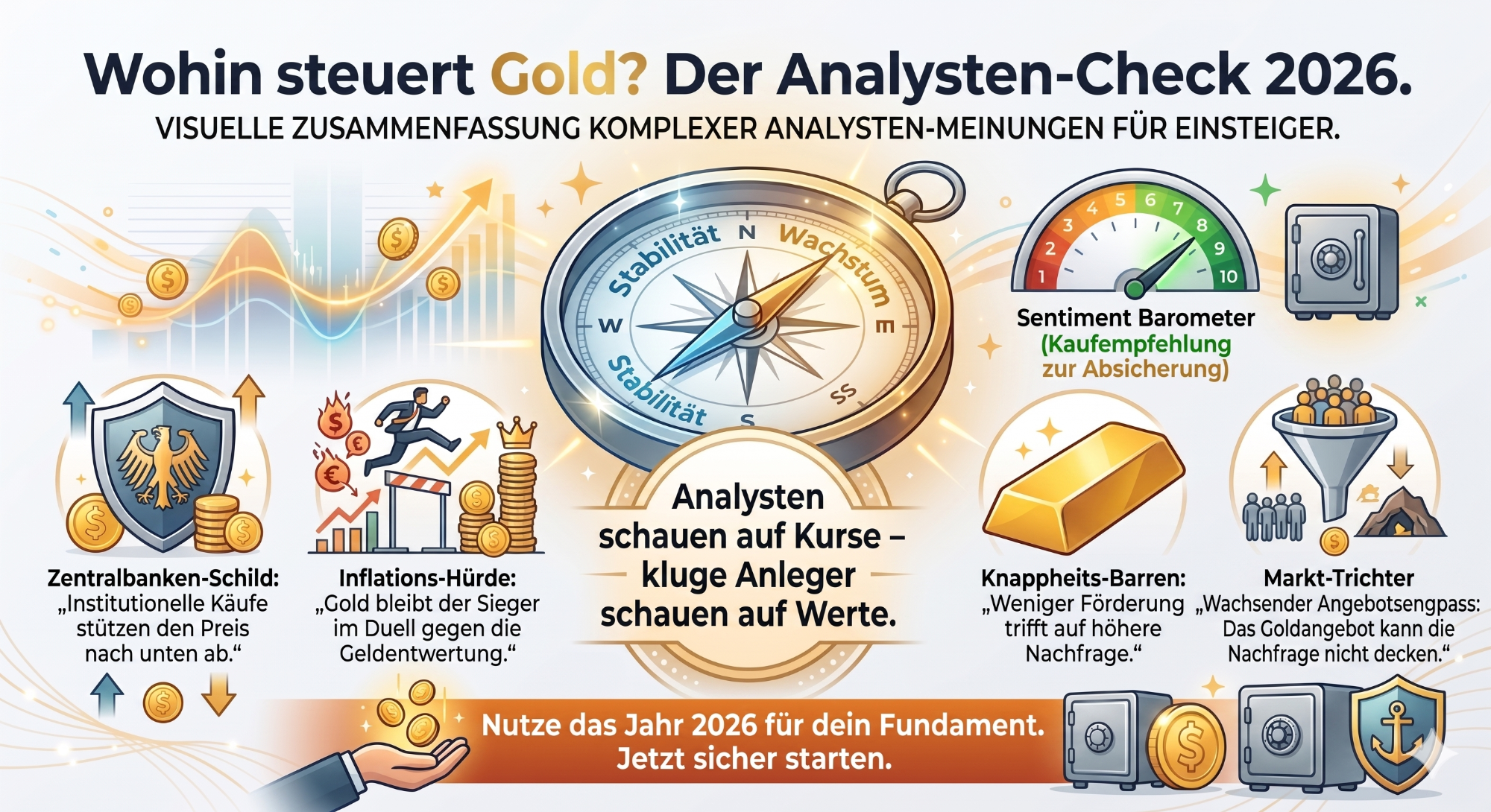 Goldpreis Prognose 2026: Was Einsteiger jetzt wissen müssen Analyse zur Goldpreisentwicklung 2026 mit Grafiken und Daten zur Marktprognose.